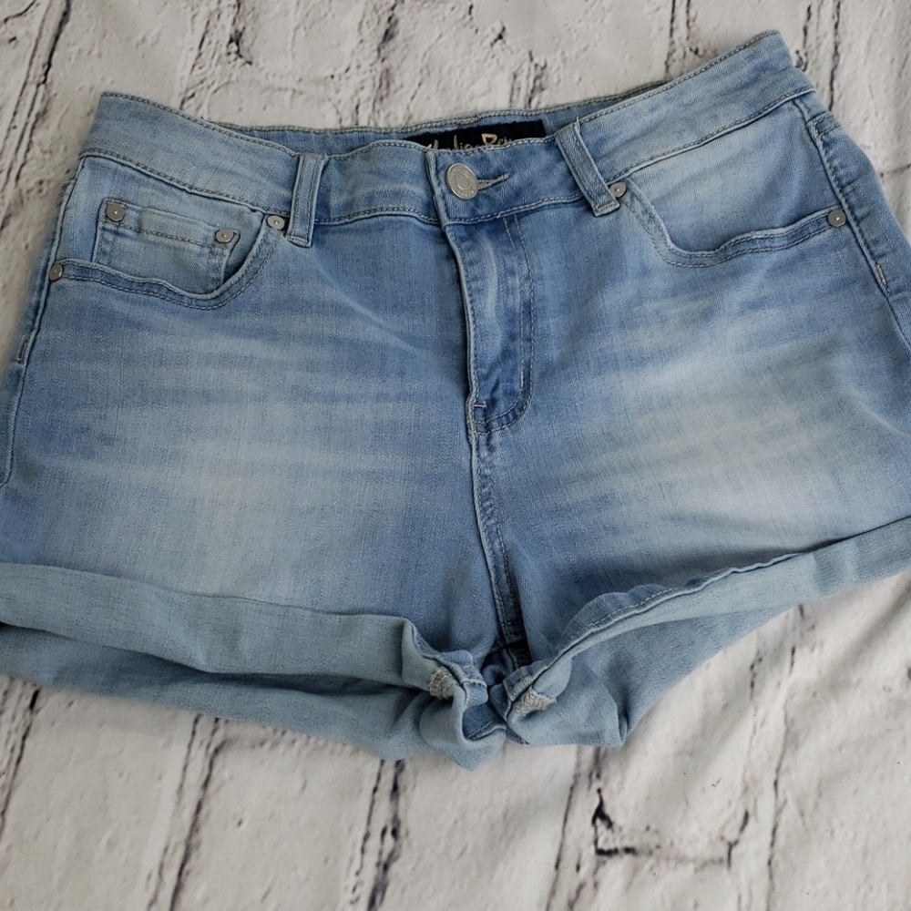 Indigo Rein High Waist Cuffed Denim Shorts 29x3 EU